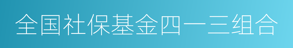 全国社保基金四一三组合的同义词