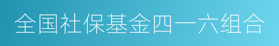 全国社保基金四一六组合的同义词