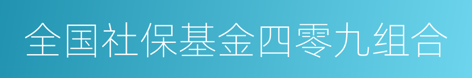 全国社保基金四零九组合的同义词