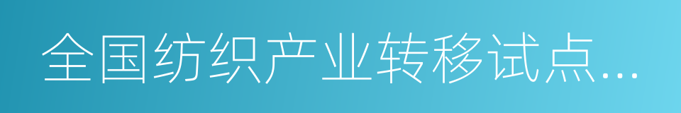 全国纺织产业转移试点园区的同义词