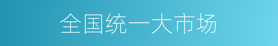 全国统一大市场的同义词