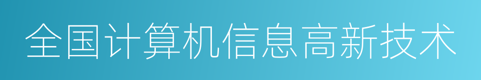 全国计算机信息高新技术的同义词