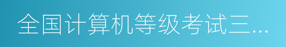 全国计算机等级考试三级教程的意思