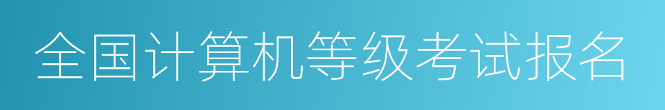 全国计算机等级考试报名的同义词