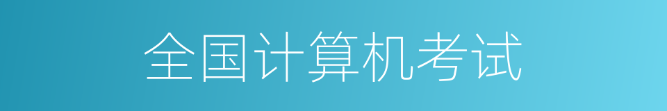 全国计算机考试的同义词
