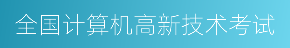 全国计算机高新技术考试的同义词