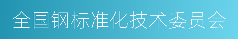 全国钢标准化技术委员会的同义词