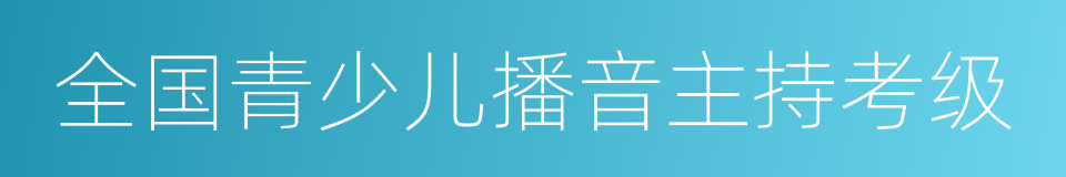 全国青少儿播音主持考级的同义词