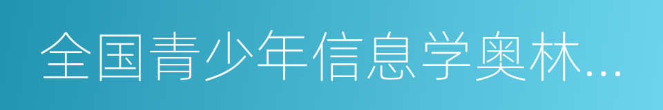 全国青少年信息学奥林匹克竞赛的同义词