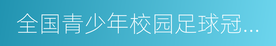 全国青少年校园足球冠军杯赛的同义词