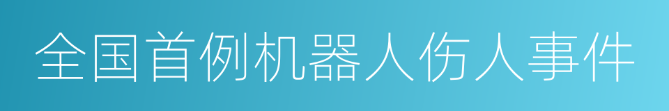 全国首例机器人伤人事件的同义词