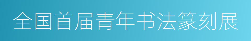 全国首届青年书法篆刻展的同义词