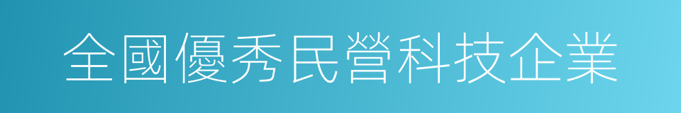 全國優秀民營科技企業的同義詞