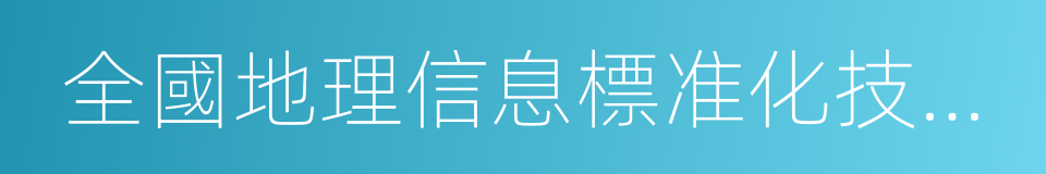 全國地理信息標准化技術委員會的同義詞