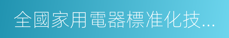 全國家用電器標准化技術委員會的同義詞