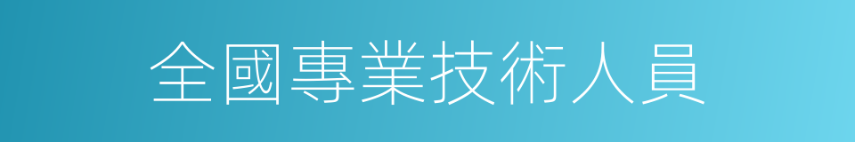 全國專業技術人員的同義詞