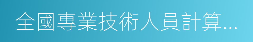 全國專業技術人員計算機應用能力的同義詞