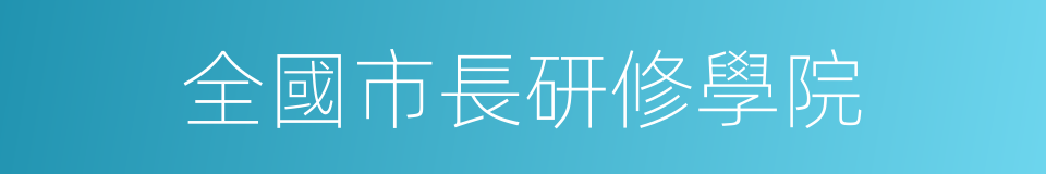 全國市長研修學院的同義詞