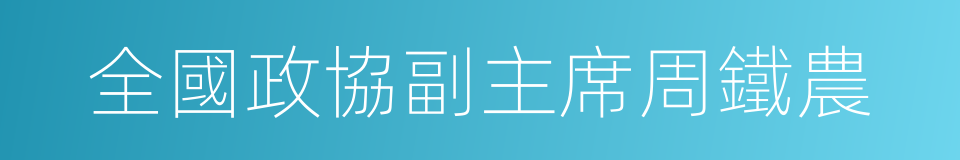 全國政協副主席周鐵農的同義詞