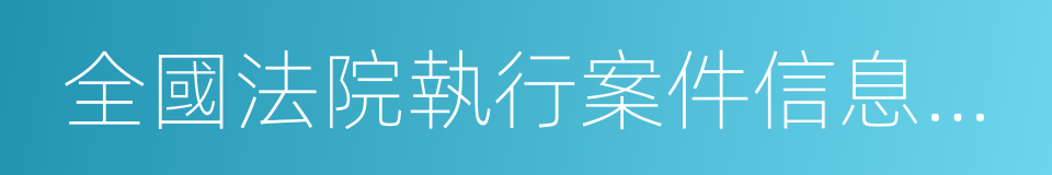 全國法院執行案件信息管理系統的同義詞