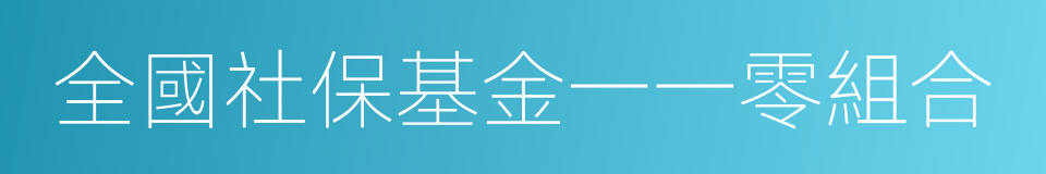 全國社保基金一一零組合的同義詞