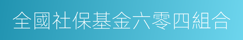 全國社保基金六零四組合的同義詞