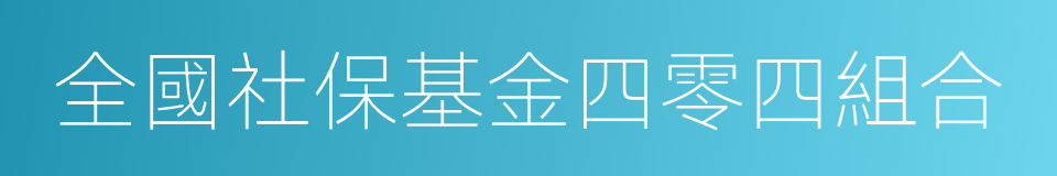 全國社保基金四零四組合的同義詞