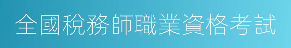 全國稅務師職業資格考試的同義詞