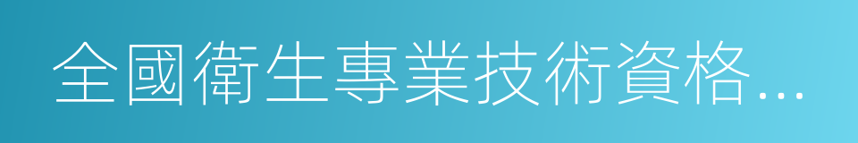 全國衛生專業技術資格考試的同義詞