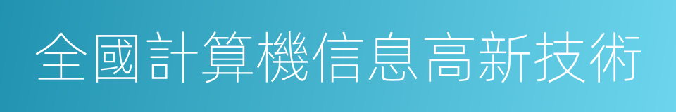 全國計算機信息高新技術的同義詞