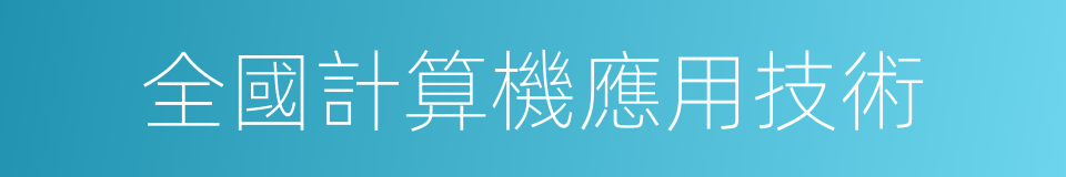 全國計算機應用技術的同義詞