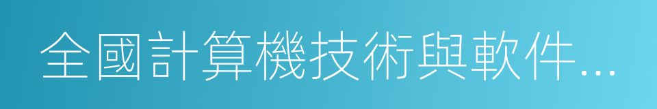 全國計算機技術與軟件專業技術的同義詞