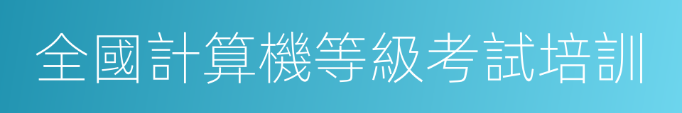 全國計算機等級考試培訓的同義詞