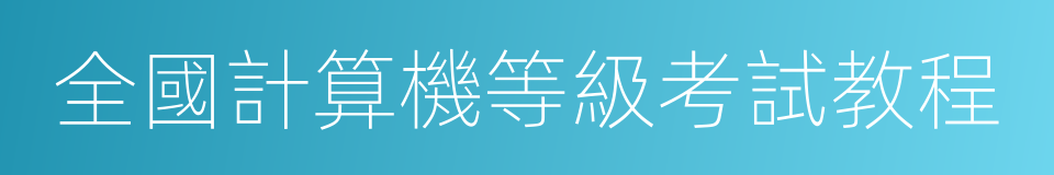 全國計算機等級考試教程的同義詞