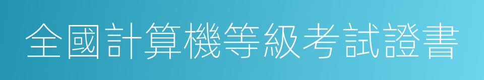 全國計算機等級考試證書的同義詞