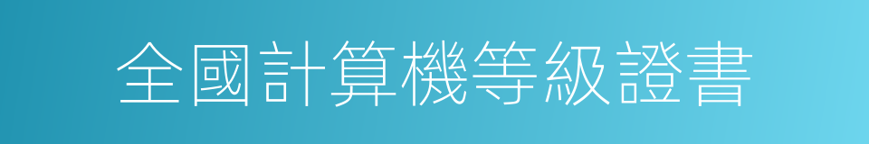 全國計算機等級證書的同義詞