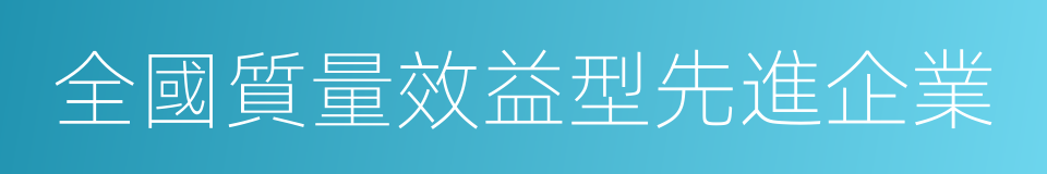 全國質量效益型先進企業的同義詞