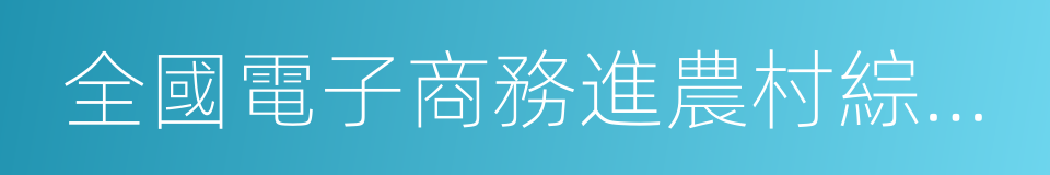 全國電子商務進農村綜合示範縣的同義詞