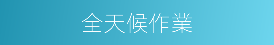 全天候作業的同義詞