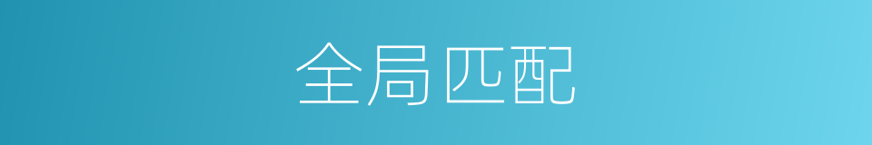 全局匹配的同义词