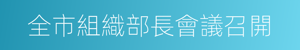 全市組織部長會議召開的同義詞