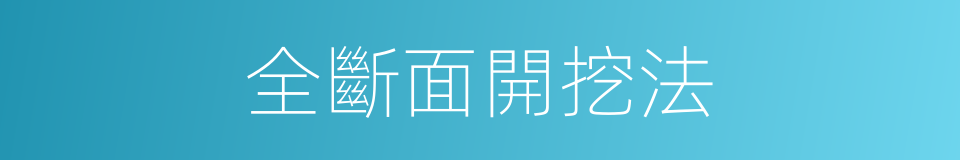 全斷面開挖法的同義詞
