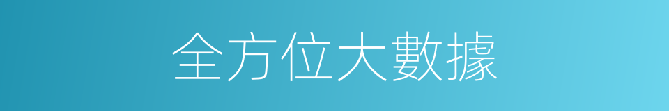 全方位大數據的同義詞