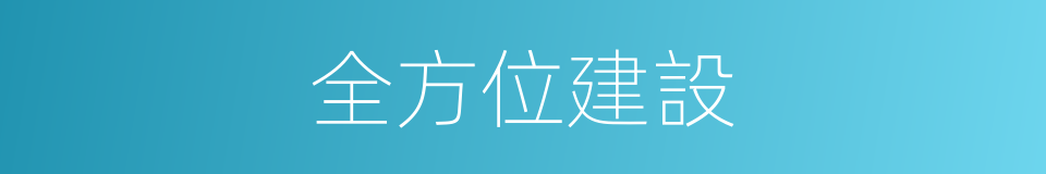 全方位建設的同義詞