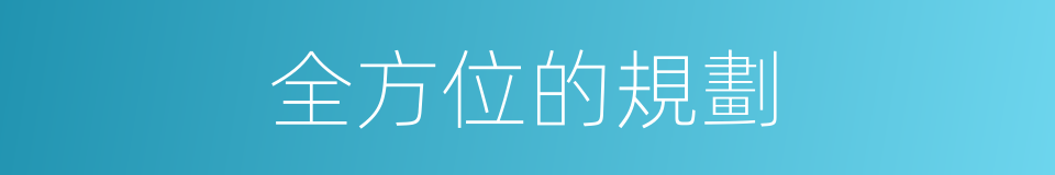 全方位的規劃的同義詞