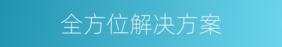 全方位解决方案的同义词