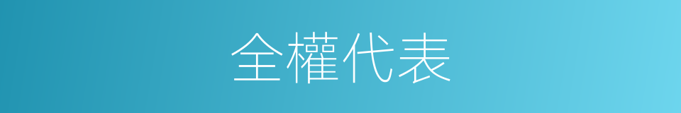 全權代表的意思