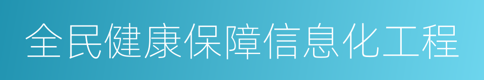 全民健康保障信息化工程的同义词