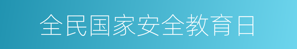 全民国家安全教育日的同义词