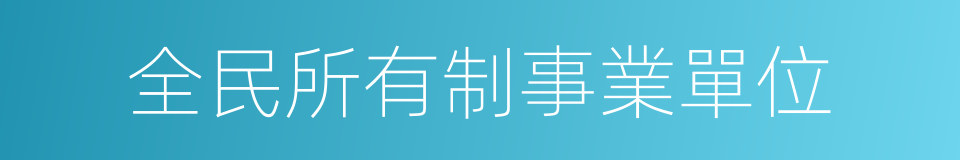 全民所有制事業單位的同義詞